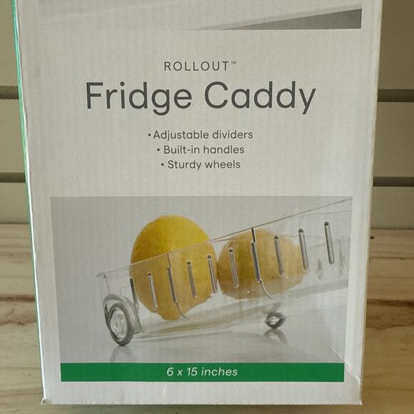 YouCopia RollOut Fridge Caddy, 6" Wide 6" Wide, Clear - Picture 3 of 12